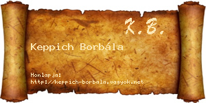 Keppich Borbála névjegykártya